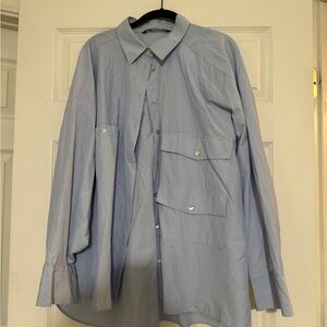 Zara Men's Casual Light Blue Button Down Shirt